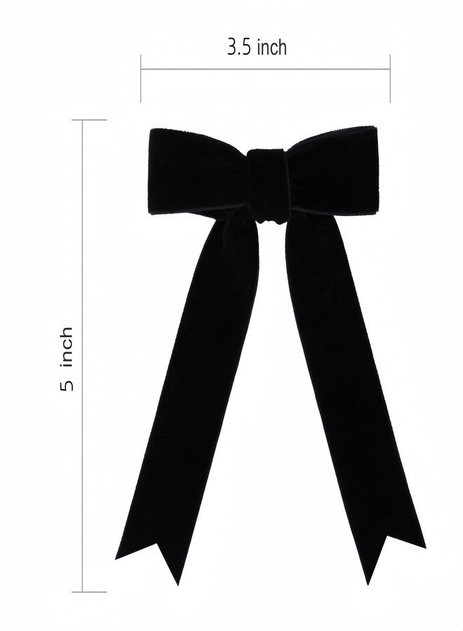 Meseey 12 Pcs Black Velvet Bows with Twist Tie 3.5 Inch Pre-Tied Vintage Christmas Velvet Ribbon Bows for Treat Bags Gift Wrapping Basket Wedding Baby Shower Brithday Party - Image 2